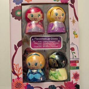 Disney Princess Lip Gloss Set - Pink, Yellow, Blue, Black